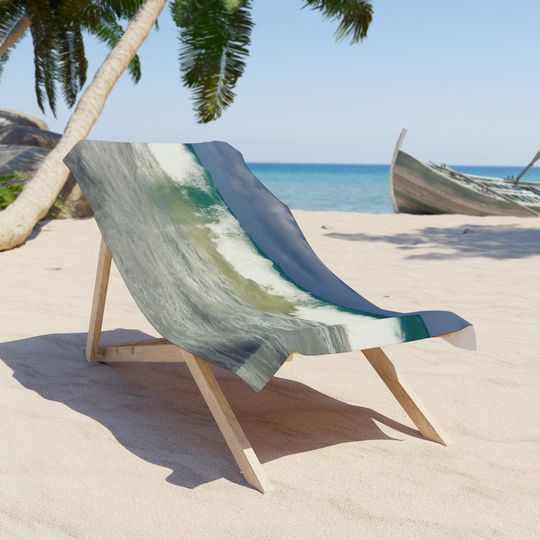 Discover Ocean Wave Beach Towel - Coastal Vibes, Pool Party Essential, Nautical Decor