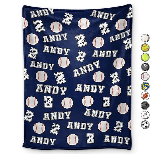 Discover Colorful Sports Pattern Baseball Volleyball Basketball - Personalized Blanket