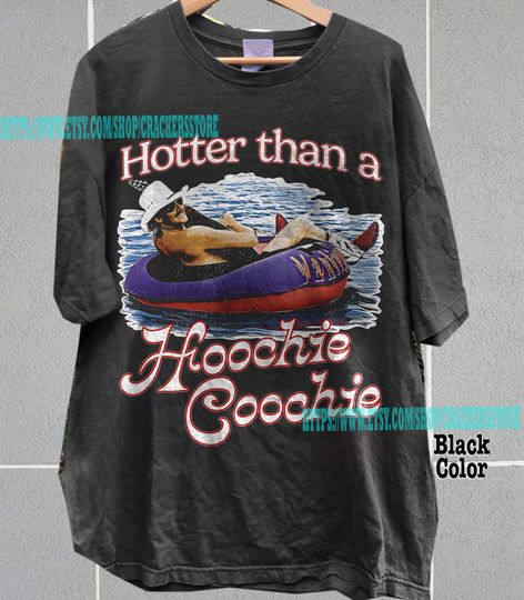 Discover Hotter Than A Hoochie Coochie T-Shirt, 90s Country Music Tee, Summer Vacation Shirt, Music Lover Top
