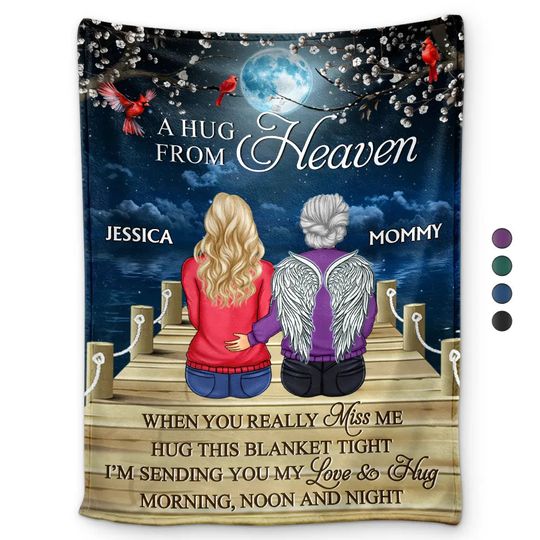 Discover A Hug From Heaven When You Really Miss Me Memorial Back Sitting - Personalized Blanket