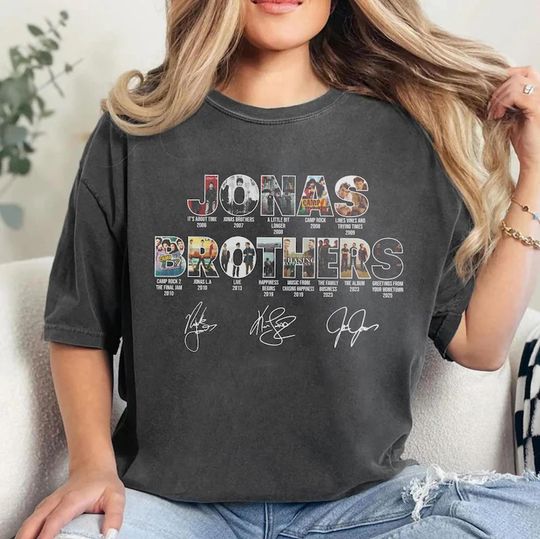 Discover Jonas Bros 20th Annivesary Tour 2025 Shirt, Vintage Jonas Brothers Tour Shirt