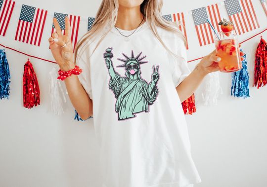 Discover 4th July Statue of Liberty Shirt, America 4th July Shirt, 4th of July Shirt, USA Flag Tee