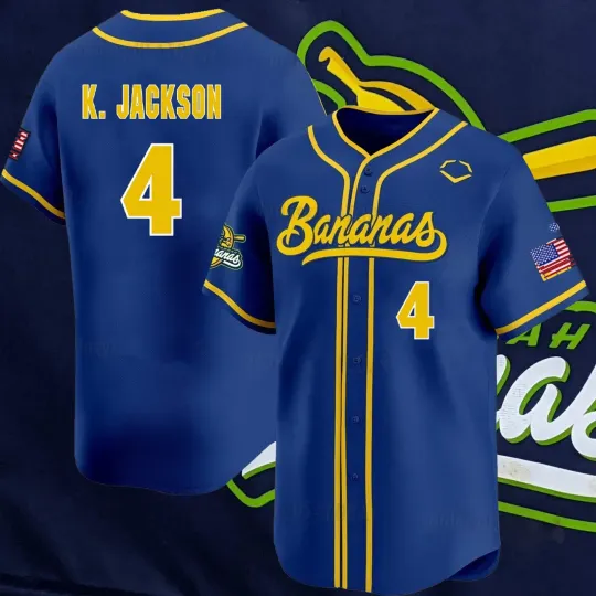 Discover Hot Savannah Bananas KJ Jackson #4 Baseball Jersey Shirt Gifl For Fan SG2141