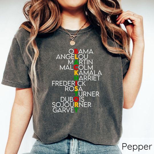 Discover Black History Shirt, Black Historical Icons T-Shirt,Black Teacher Gift