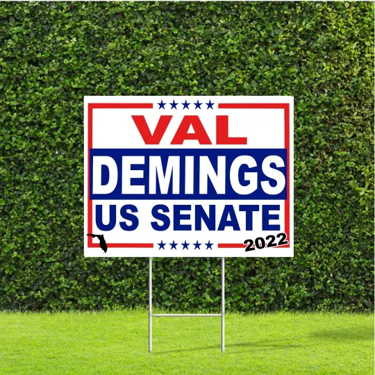 Discover Val Demings Florida US Senate Race Red White & Blue Yard Sign