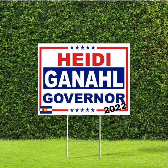 Discover Heidi Ganahl Colorado Governor 2022 Conservative Red White Blue Yard Sign