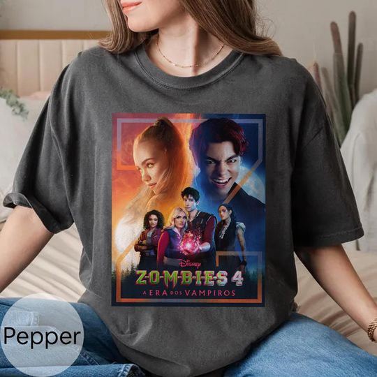 Discover Disneyyy Channel Zombies 4 Movie Shirt, Disneyyy Zombies Poster 2025 Tee, Zed and Addison, Victor and Nova, Disneyyy Family Trip Tee