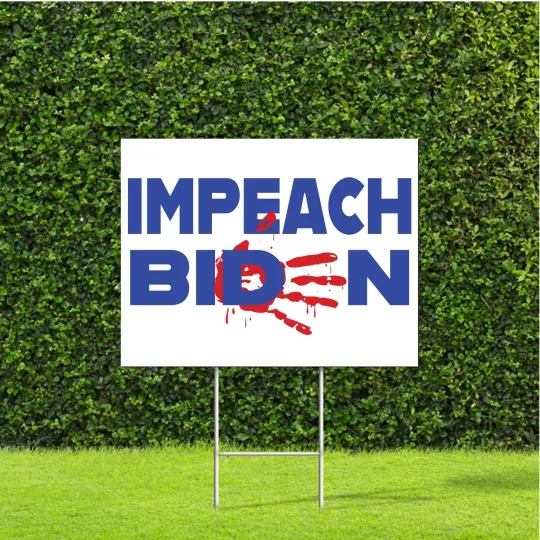 Discover Impeach Biden, Blood on hand, bloody hand Yard Sign