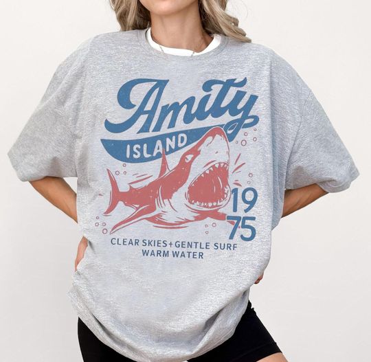 Discover Jaws Amity Island 1975 Unisex Tee, Movie Inspired Gift