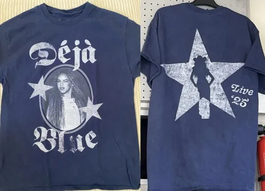 Discover Deja blue Beyoncé Tour 2025 Cowboy Carter navy color 2 side shirt
