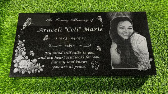 Discover 12"x24" Absolute Black Granite Memorial Headstone