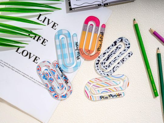 Discover Personalised Teacher Jumbo Paperclip, Custom Teacher Name Gifts
