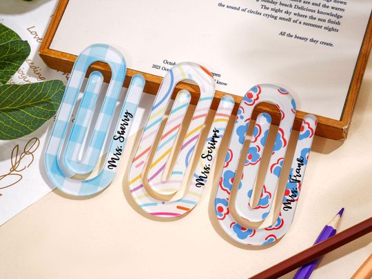 Discover Personalized Jumbo Paper Clip,Teacher Paper Clip,Cute Acrylic Teacher Appreciation Gift