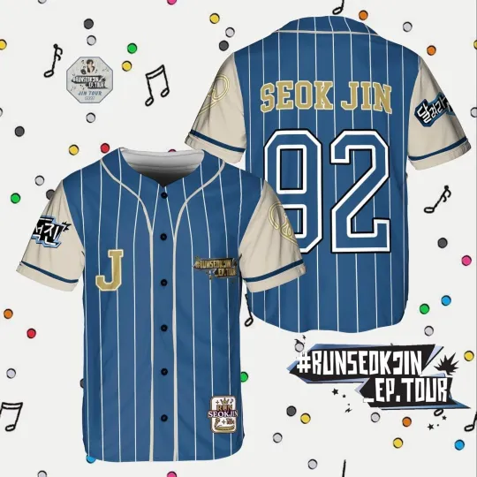 Discover Run SeokJin Ep Tour 2025 Baseball Jersey  Jin Concert T-Shirt 2025  BTS Jin Tour