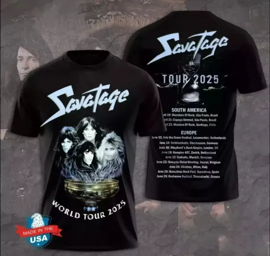 Discover Savatage Band World Tour 2025 AOP 3D T Shirt