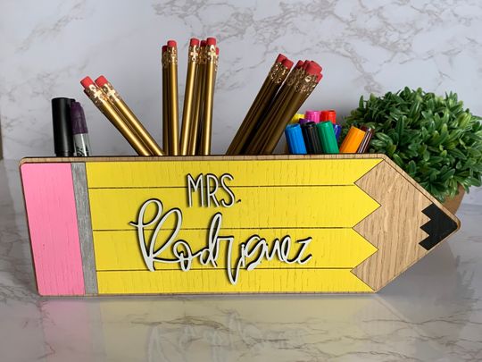 Discover Personalized Pencil Back to School Teacher Desk Caddies