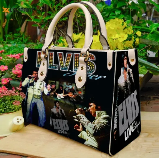 Discover Vintage Elvis Presley Leather Handbag  Handmade Travel Shoulder Bag