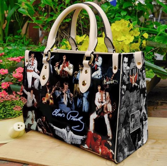 Discover Elvis Presley Personalized Leather Handbag, Elvis Presley Woman Handbag, Crossbody Bag, Vintage Shoulder Bag, Top Handle Bag