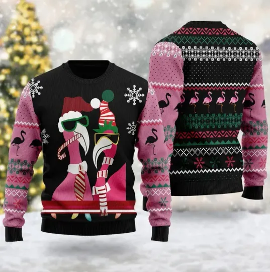 Discover Flamingo 3D All Over Printed Sweater, Animal Lovers Ugly Christmas Sweater