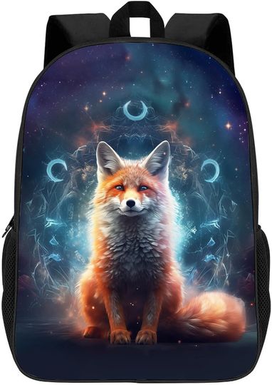 Discover Fox Backpack Red with Triple Moon, School Backpack for Kids