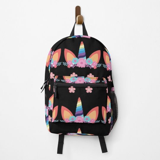 Discover HAPPY UNICORN FLOWERS Backpack