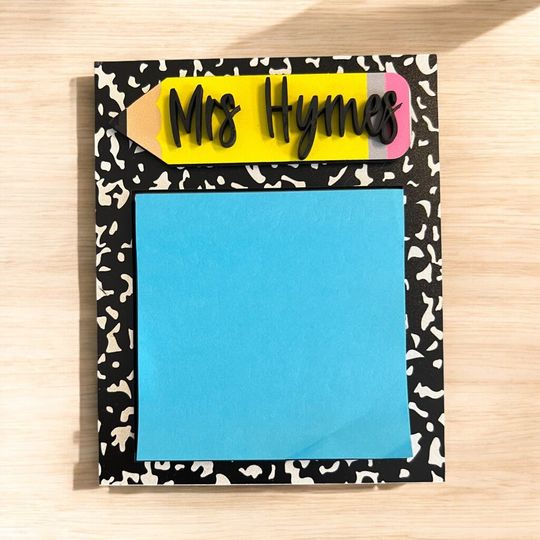 Discover Personalized sticky note holder|note pad holder|Teacher sticky note holder