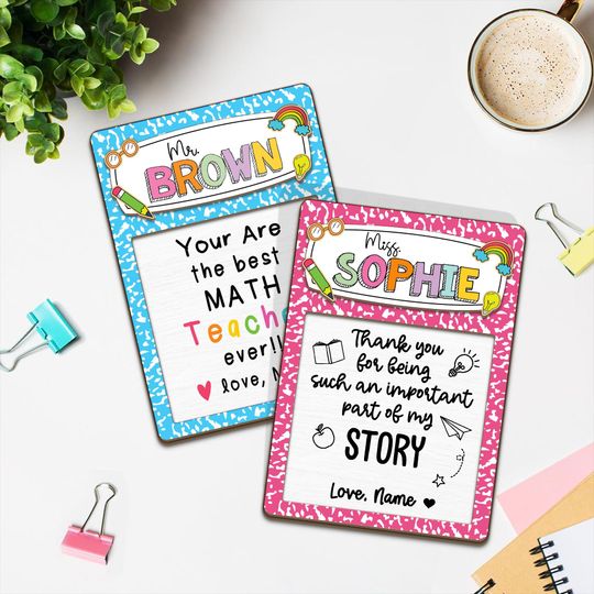 Discover Personalized Sticky Note Holder with Teacher Name