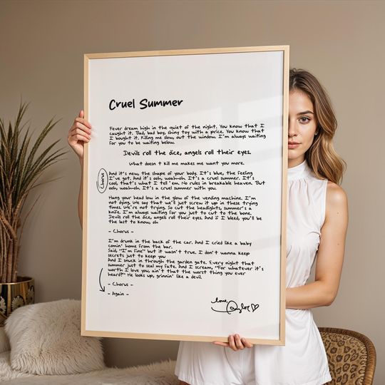 Discover TS Cruel Summer Lyrics Poster, Lover Album Poster