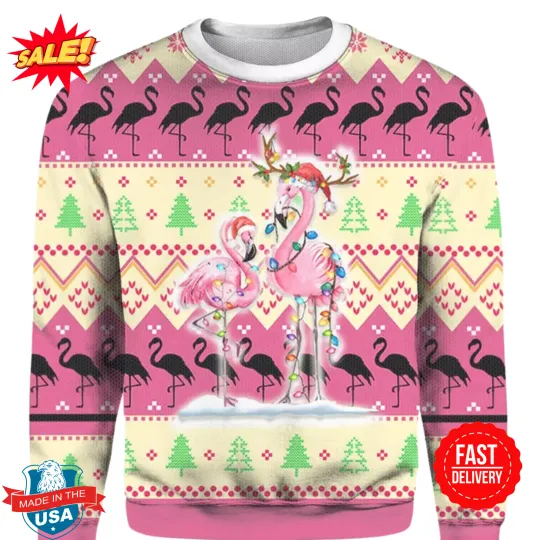 Discover Flamingo Ugly Christmas Sweater, Flamingo Sweater, Flamingo Ugly Sweater