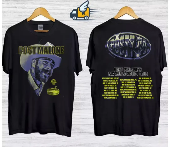 Discover NEW & HOT! 2025 Post Malone Big Ass Stadium Tour T-Shirt Posty Co reprint