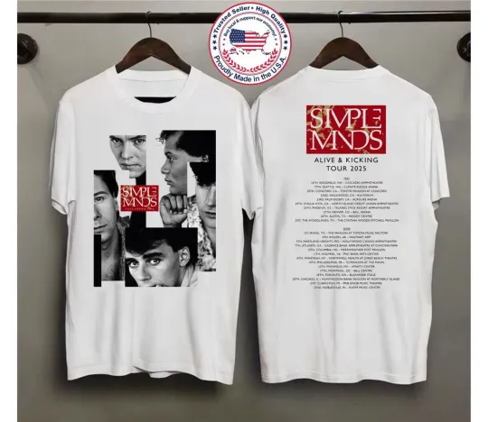 Discover HOT!!! Simple Minds Merch Alive And Kicking Tour 2025 T-Shirt, S to 5XL