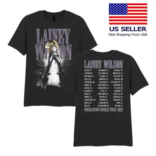 Discover NEW!!! Lainey Wilson Whirlwind World Tour 2025 T-Shirt