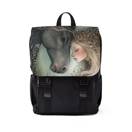 Discover Enchanting Equine Art Unisex Casual Shoulder Backpack