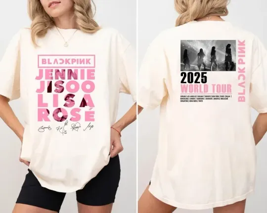Discover 2025 Black Pink World Tour T-Shirt, Black Pink Concert Tee, Kpop BlackPink Merch