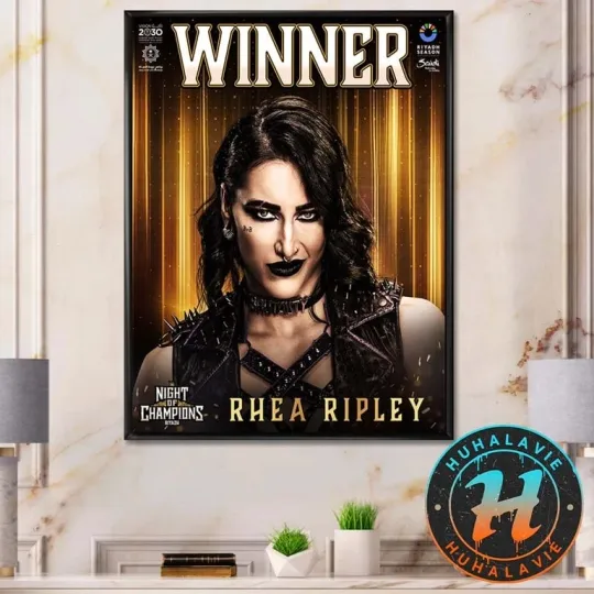 Discover Rhea Ripley Winner Wrestling Entertainment Night Of Champions 2025 Home Decor Poster