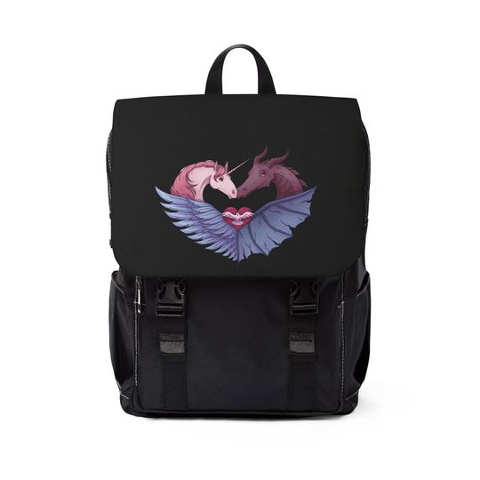 Discover Unicorn Dragon Dove Heart Wings Unisex Shoulder Backpack