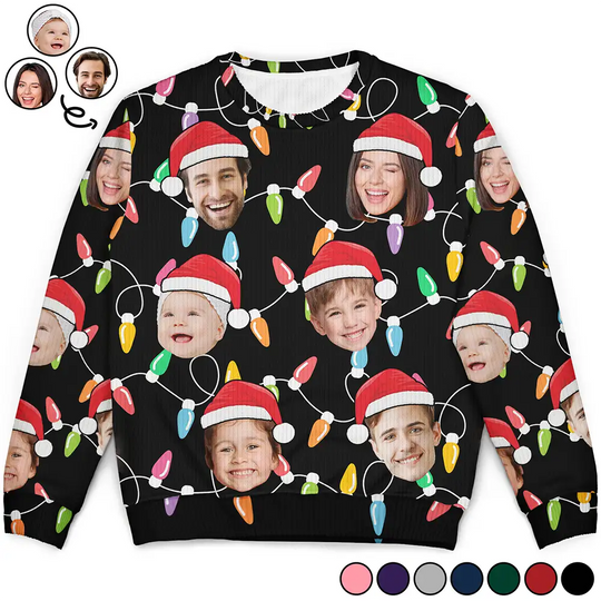 Discover Custom Photo Funny Family Face - Personalized Unisex Ugly Sweater