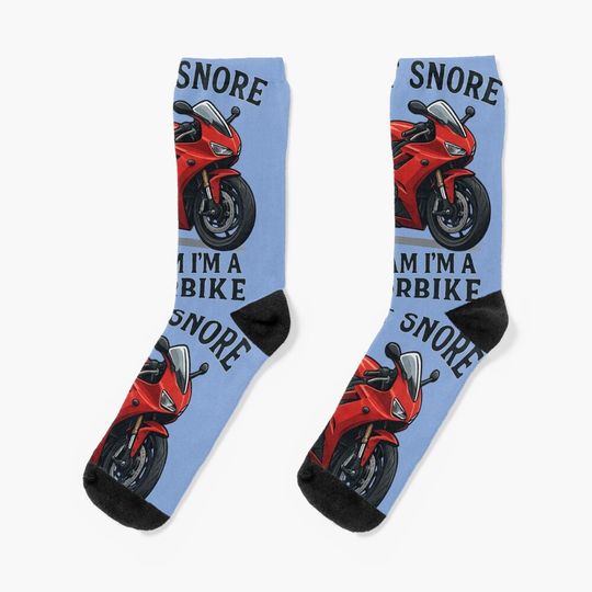 Discover I Don’t Snore – I Dream I’m a Motorbike | Funny Motorcycle Rider Quote Socks