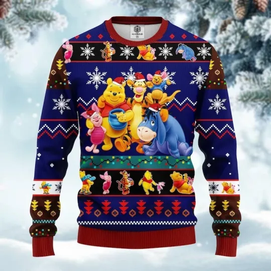 Discover BG Christmas winniee the poohh Ugly Sweater, Pooh And Friends Ugly Christmas Sweat