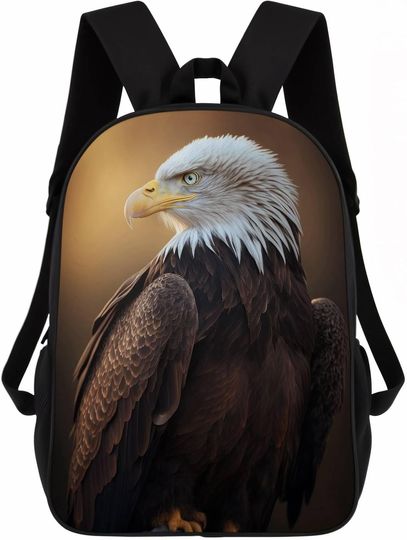 Discover Bald Eagle Backpack Casual Daypack Wild Animal Print Laptop Bag Bookbag for Work Travel Hiking 17 Inch Style 3