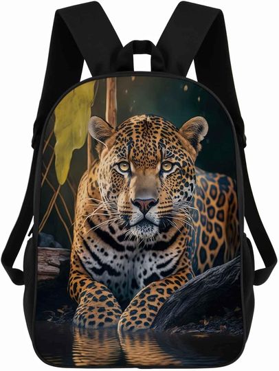 Discover Jaguar Backpack Casual Daypack Wild Animal Print Laptop Bag Bookbag for Work Travel Hiking 17 Inch Style 1