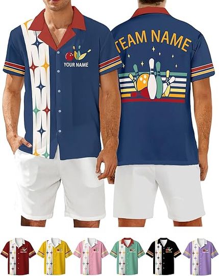 Discover Custom Bowling Shirt with Name – Retro Hawaiian Style for Men and Unisex