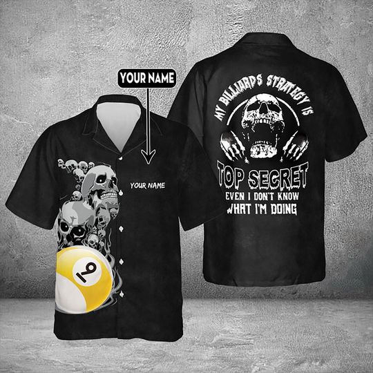 Discover Custom Billiards Hawaiian Shirt with Skull & 9 Ball