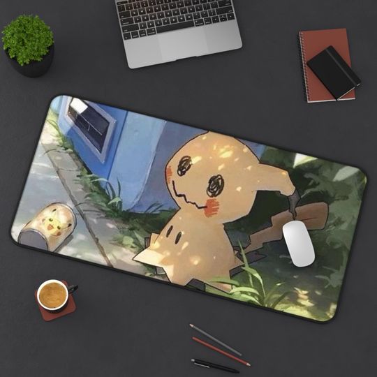 Discover Cute Desk Mat Kawaii Gaming Mouse Pad, Large Anime Desk Pad, PKM Fan Gift