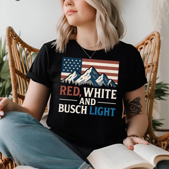 Discover Red White and Light Beer  shirt, Red White And Beer 4th Of July shirt, Red White and Miller Lite