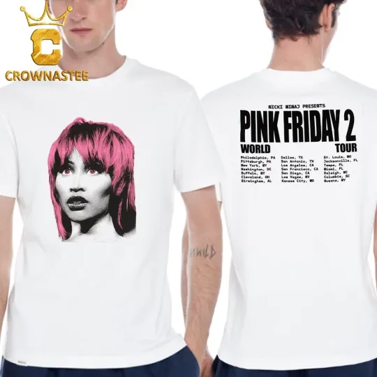 Discover Nicki Minaj Pink Friday 2 World Tour 2025 Roman Two Sided T-Shirt