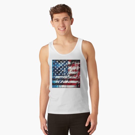 Discover Pop Art American Flag Tank Top