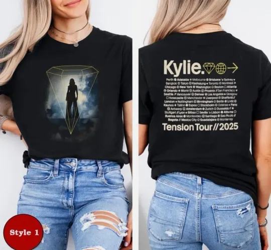 Discover 2025 Kylie Minogue Tension Tour Unisex T-Shirt