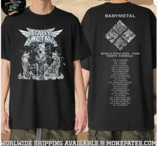 Discover BABYMETAL Forth Foxes Tee North America World Tour Dates List 2025 Merch Shirt