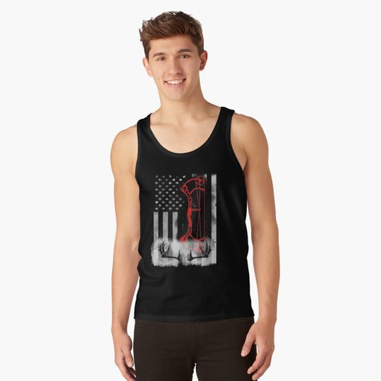 Discover American Flag Deer Bow Tank Top